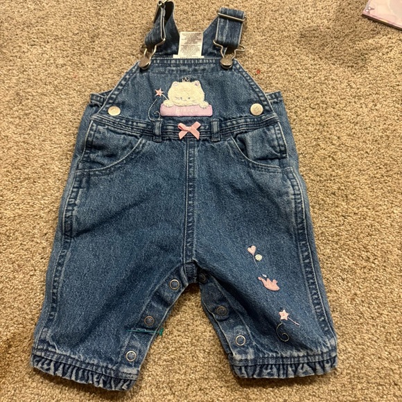 vintage carter's overalls bunny denim 3 months - Picture 1 of 5
